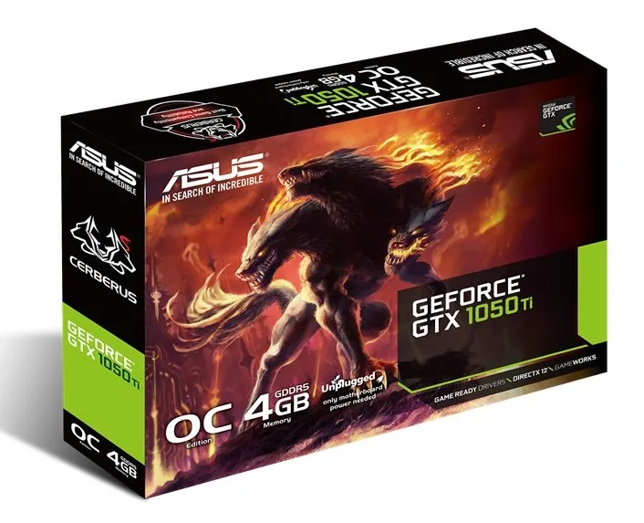 Видеокарта ASUS CERBERUS-GTX1050TI-O4G,  4ГБ GDDR5 128бит