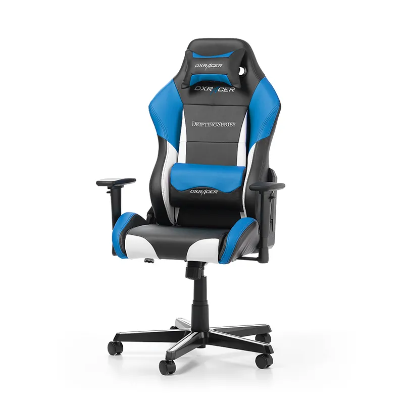 Scaun Gaming DXRacer Drifting, PU Piele, Negru/Alb/Albastru