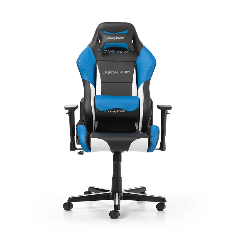 Scaun Gaming DXRacer Drifting, PU Piele, Negru/Alb/Albastru