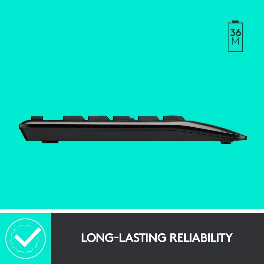 Клавиатура и мышь Logitech MK345, Беспроводное, Чёрный