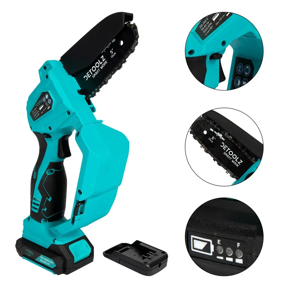 Fierăstrău cu lant pe acumulator Detoolz 110mm 18V 2Ah 