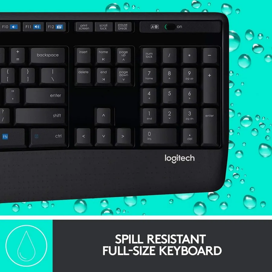 Клавиатура и мышь Logitech MK345, Беспроводное, Чёрный