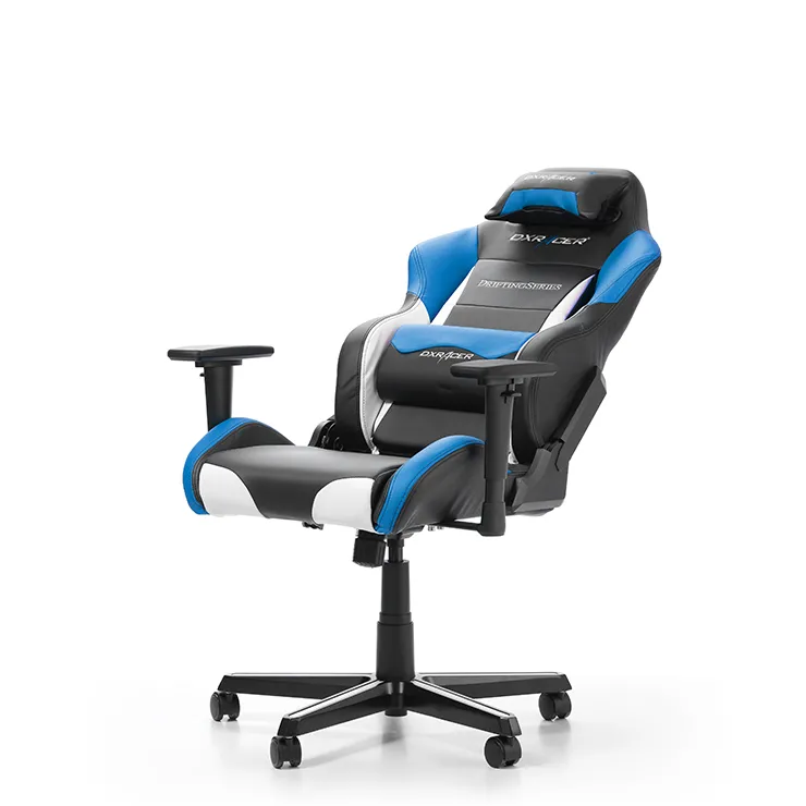 Scaun Gaming DXRacer Drifting, PU Piele, Negru/Alb/Albastru