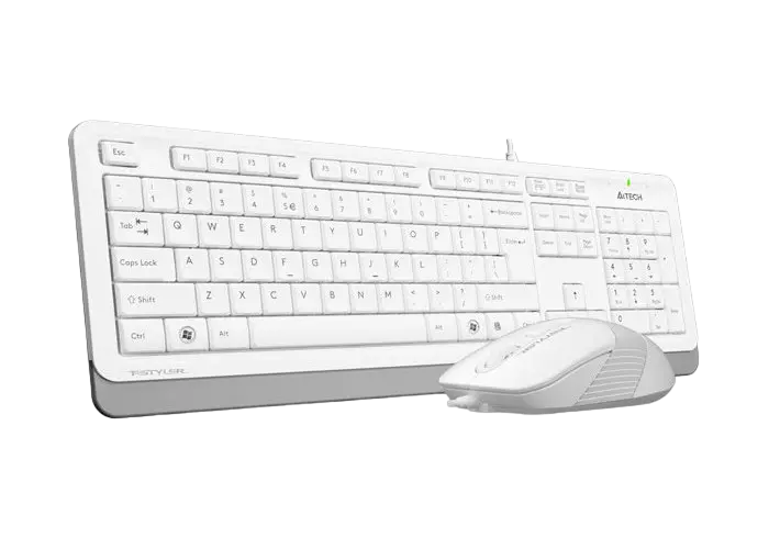 Клавиатура и мышь A4Tech F1010, Проводное, Белый/Серый