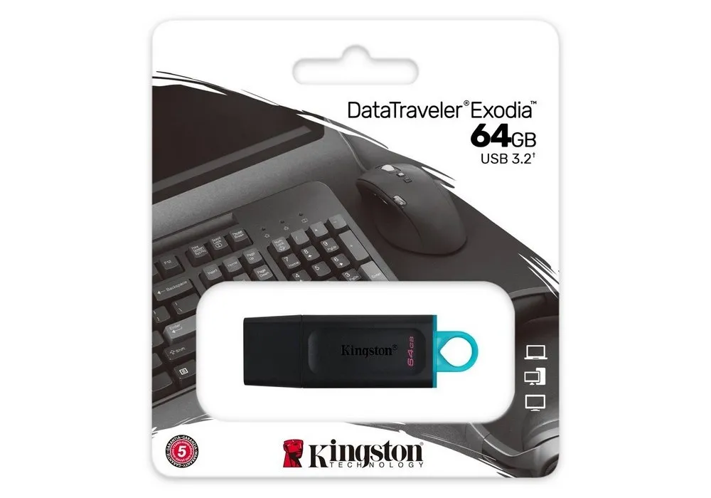 USB Flash накопитель Kingston DataTraveler Exodia, 64Гб, Черный/Синий