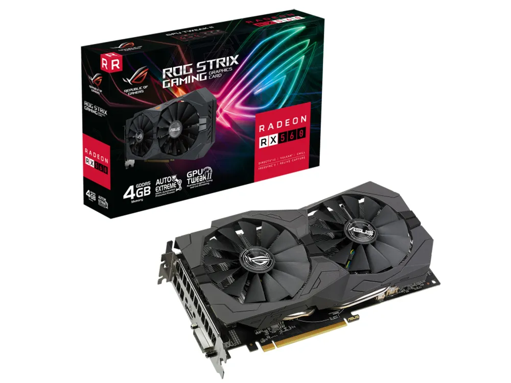 Видеокарта ASUS ROG-STRIX-RX560-4G-V2-GAMING,  4ГБ GDDR5 128бит