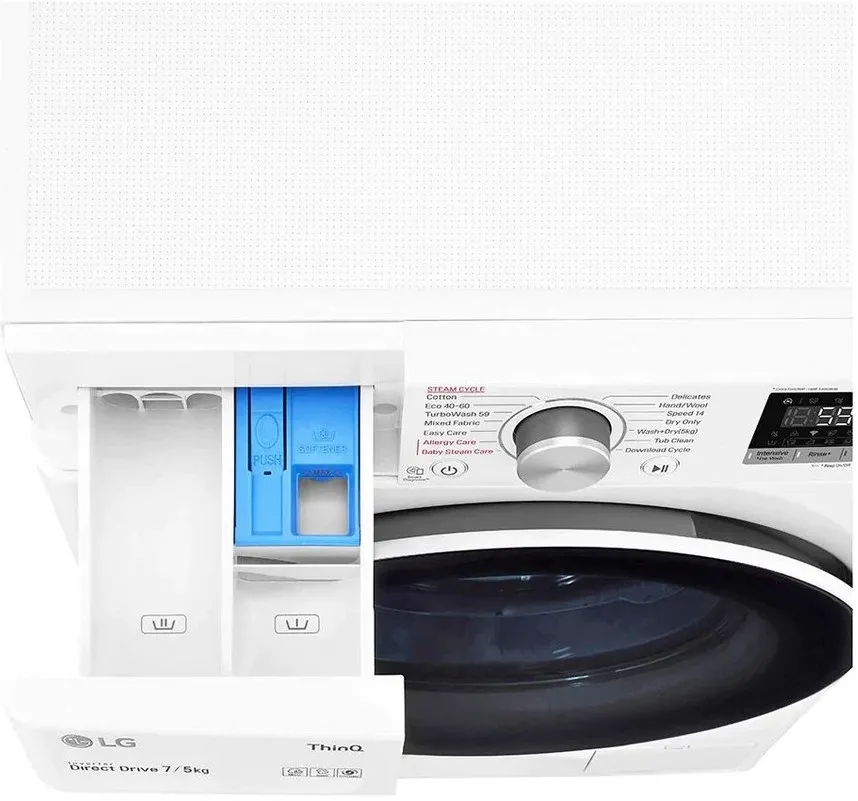 Mașină de spălat LG F2DV5S7S0E, 7 kg, Alb