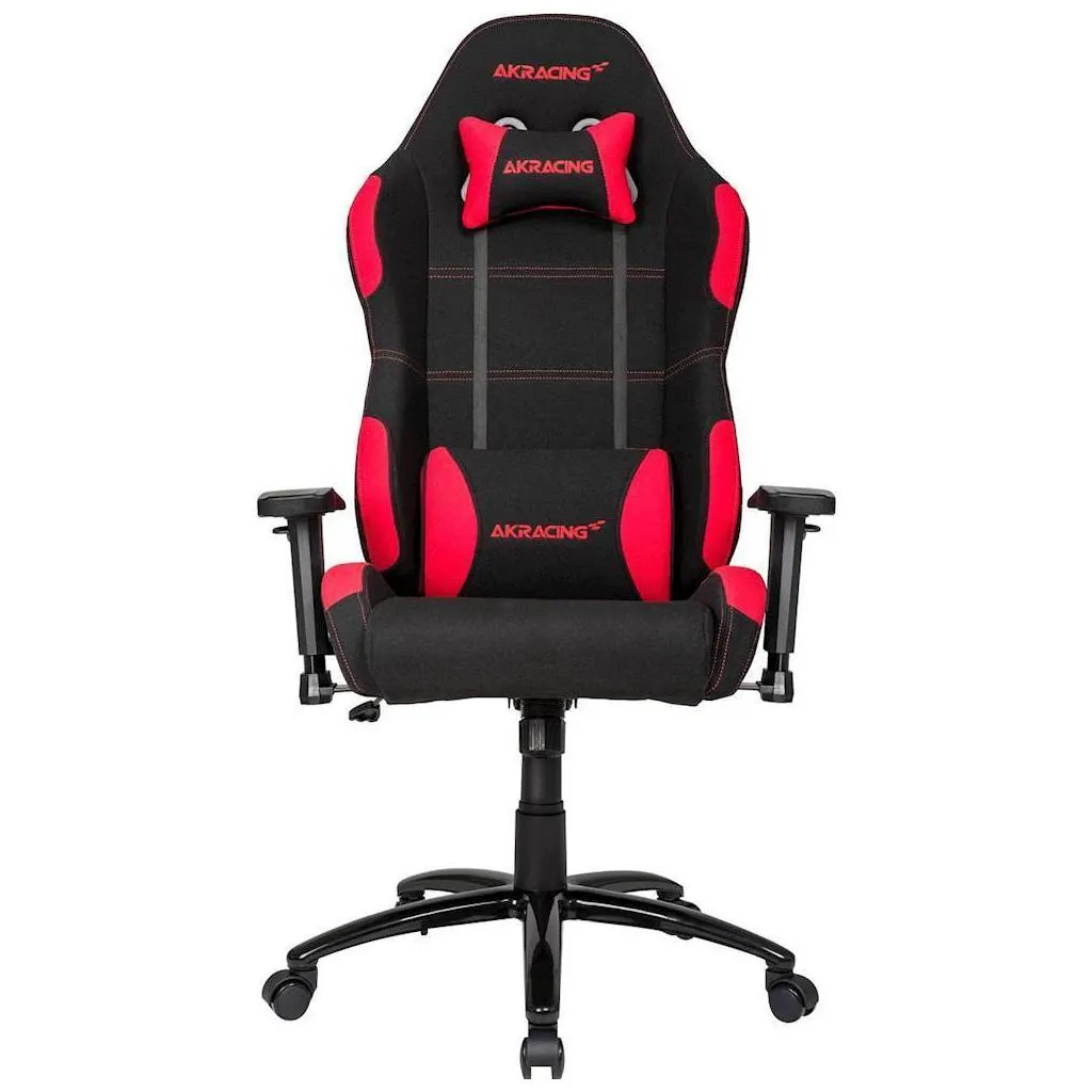 Scaun Gaming AKRacing CORE EX, Textil, Negru/Rosu