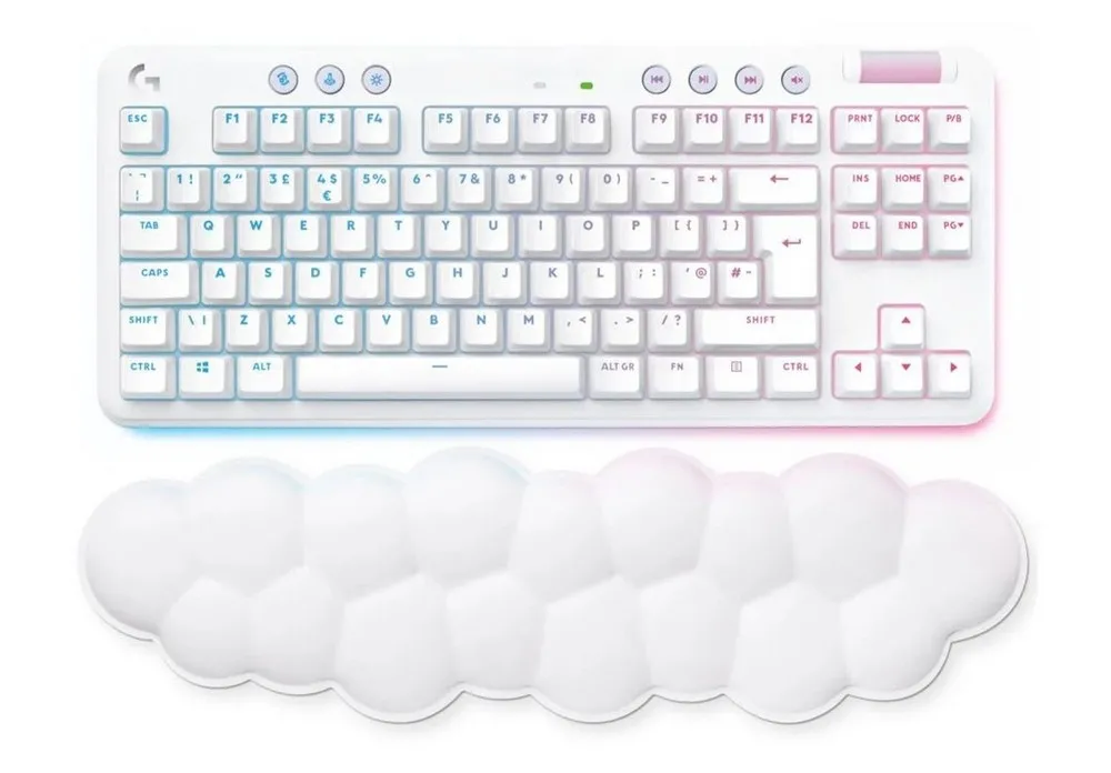 Wireless Gaming Keyboard Logitech G715, Mechanical, TKL, PBT keys, GX Tactile, RGB, US Layout, White