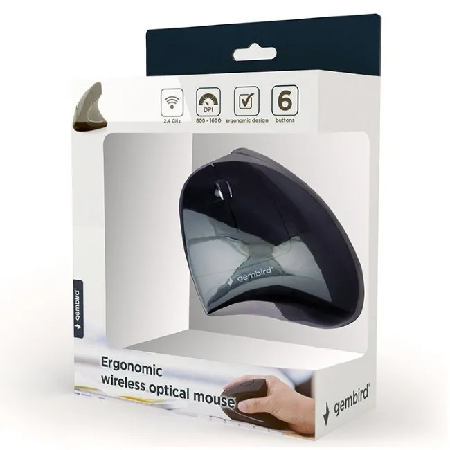 Mouse Wireless Gembird MUSW-ERGO, Negru