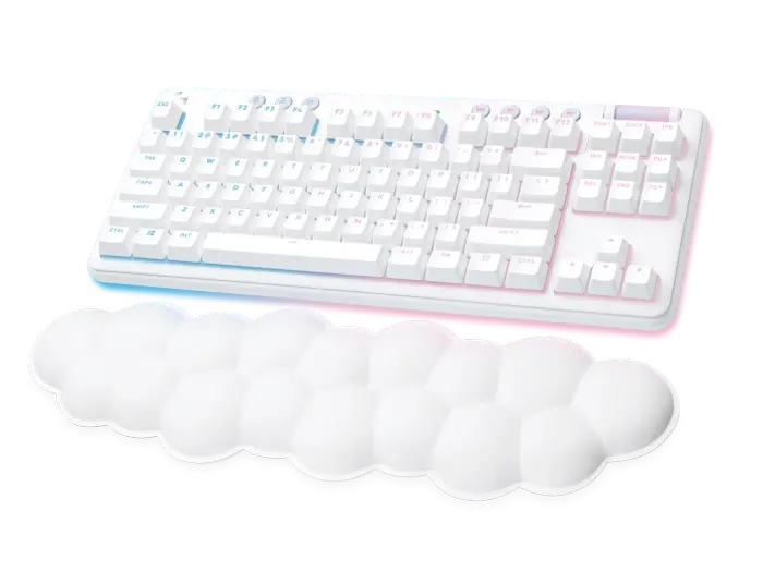 Wireless Gaming Keyboard Logitech G715, Mechanical, TKL, PBT keys, GX Tactile, RGB, US Layout, White