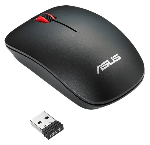 Wireless Mouse Asus WT300, Optical, 1000-1600 dpi, 3 buttons, Ambidextrous, 1xAA, Black-Red