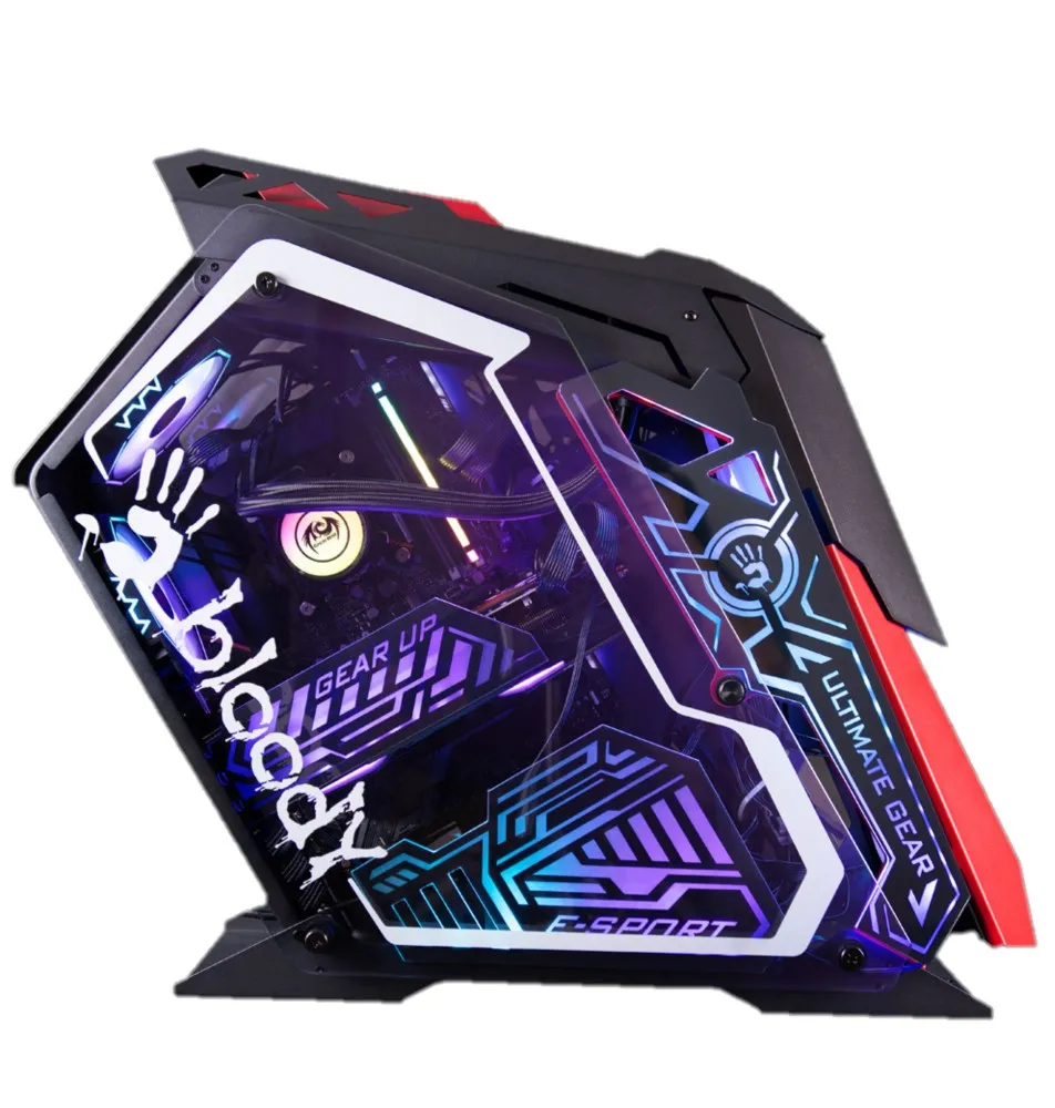 Carcasă PC Bloody GH-30, Midi-Tower, Fără sursă de alimentare, Negru/Rosu