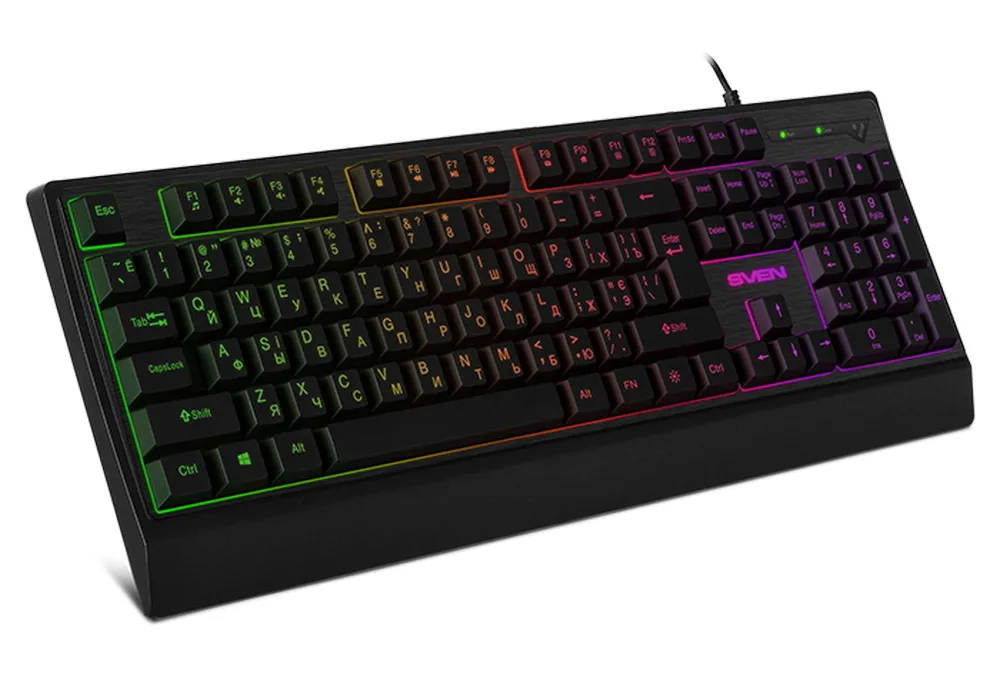 Gaming Keyboard SVEN KB-C7150EL, Multicolored backlit, 12 Fn keys, Black, USB
