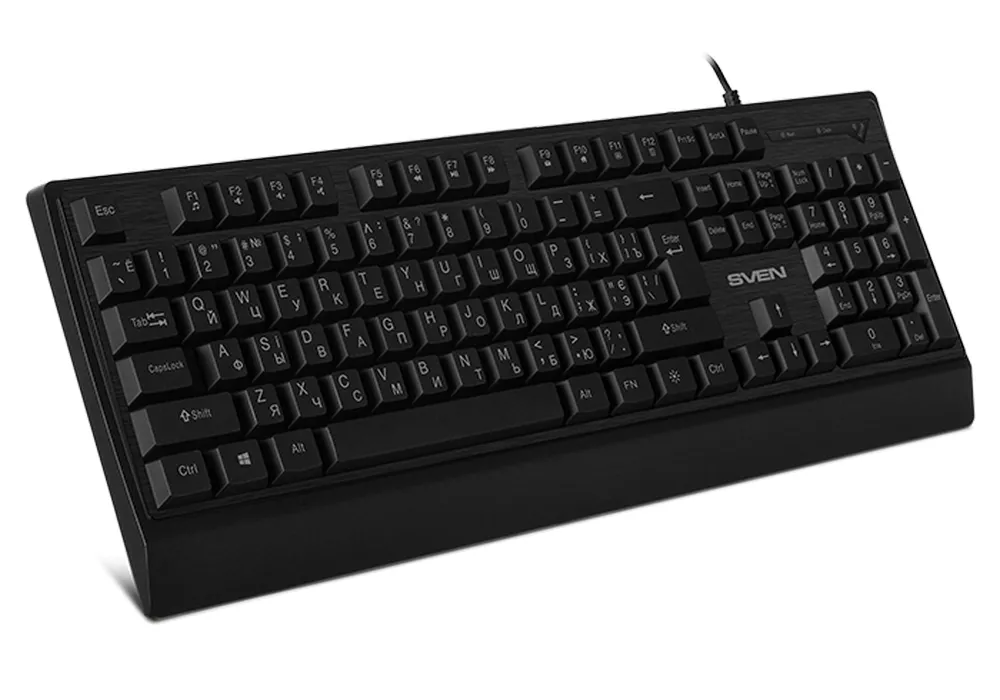 Gaming Keyboard SVEN KB-C7150EL, Multicolored backlit, 12 Fn keys, Black, USB