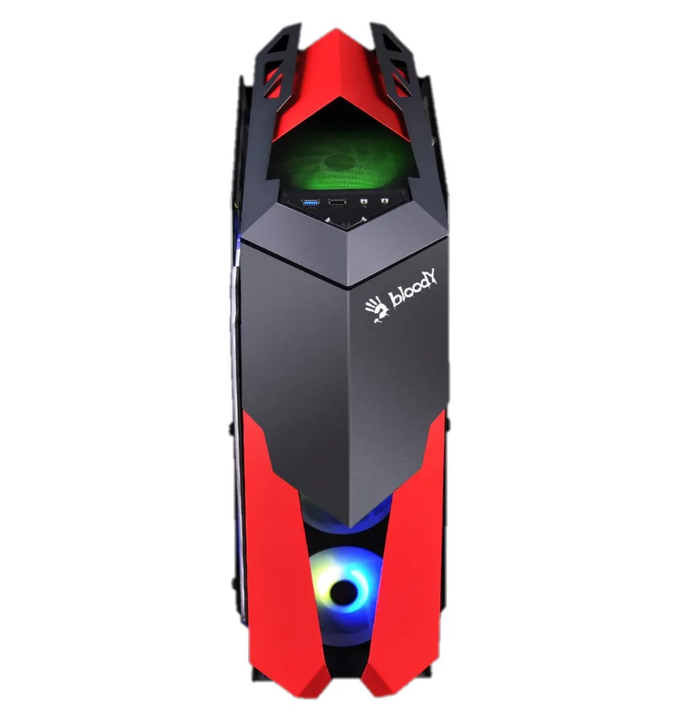 Carcasă PC Bloody GH-30, Midi-Tower, Fără sursă de alimentare, Negru/Rosu