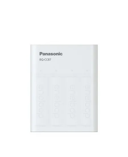 Încărcător Acumulatori Panasonic BQ-CC87USB, Alb