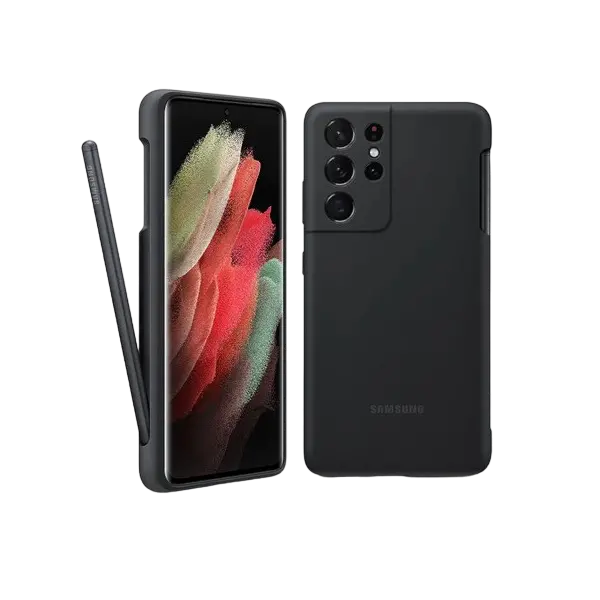 Husă Samsung Galaxy S21 Ultra Silicone Cover with S-Pen, Negru