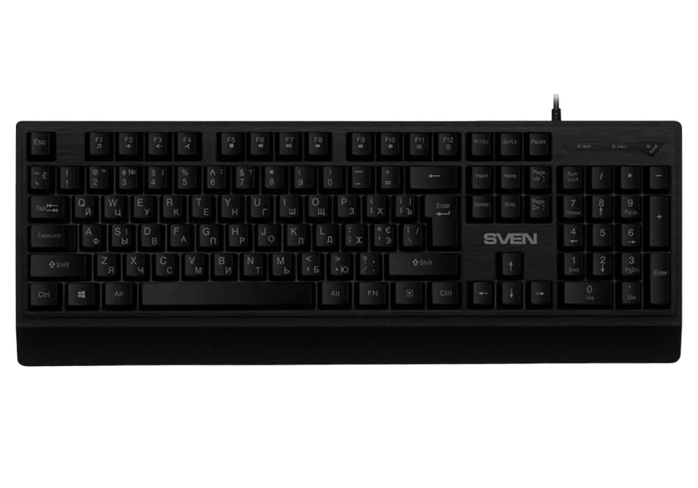 Gaming Keyboard SVEN KB-C7150EL, Multicolored backlit, 12 Fn keys, Black, USB