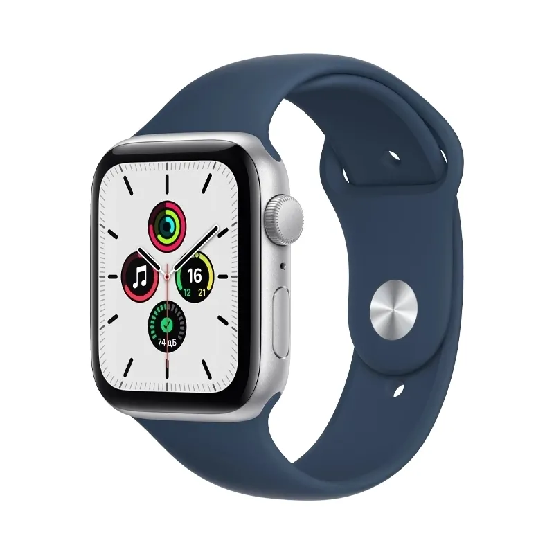 Ceas inteligent Apple Watch SE MKQ43, 44mm, Carcasă din aluminiu cu bandă sportivă Abyss Blue