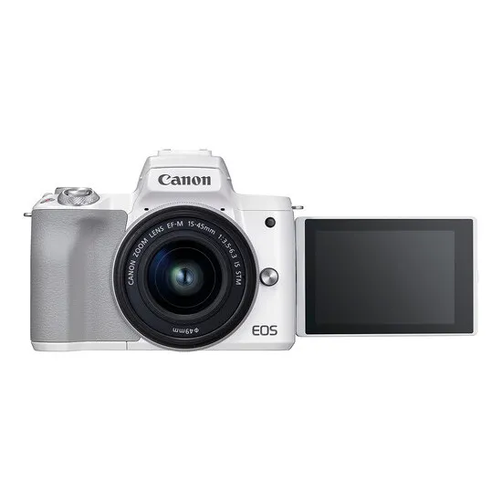 Aparat Foto Mirrorless Canon EOS M50 Mark II, White + EF-M 15-45 IS, Alb