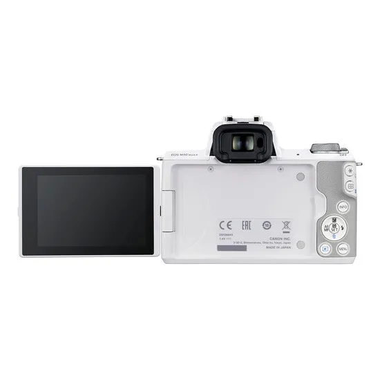 Aparat Foto Mirrorless Canon EOS M50 Mark II, White + EF-M 15-45 IS, Alb