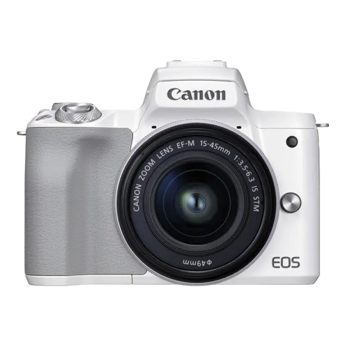 Aparat Foto Mirrorless Canon EOS M50 Mark II, White + EF-M 15-45 IS, Alb
