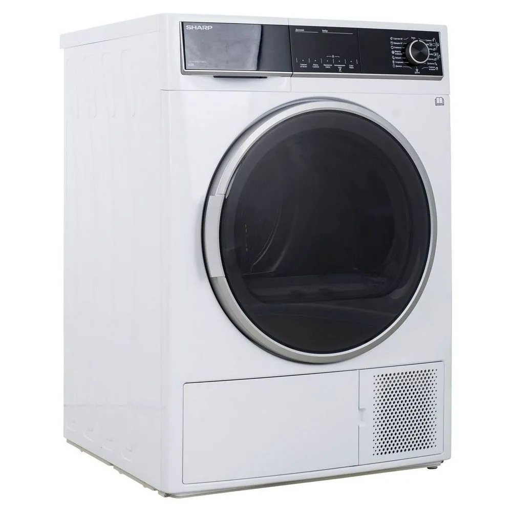 Uscător de rufe Sharp KDHHH8S7GW2EE, 8kg, Alb