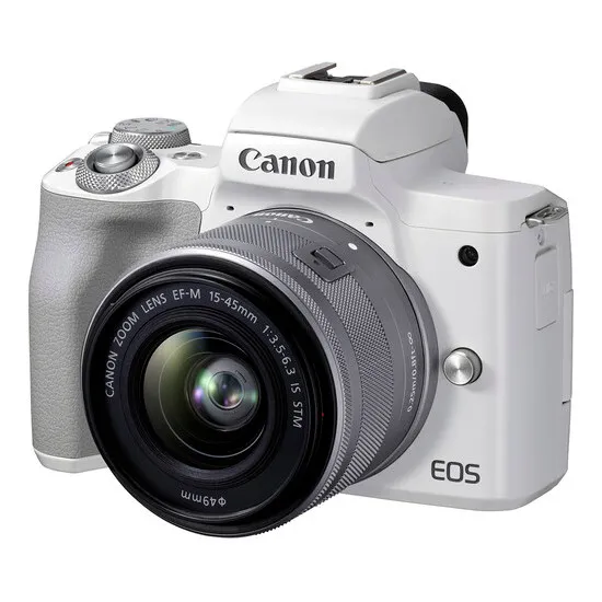 Aparat Foto Mirrorless Canon EOS M50 Mark II, White + EF-M 15-45 IS, Alb