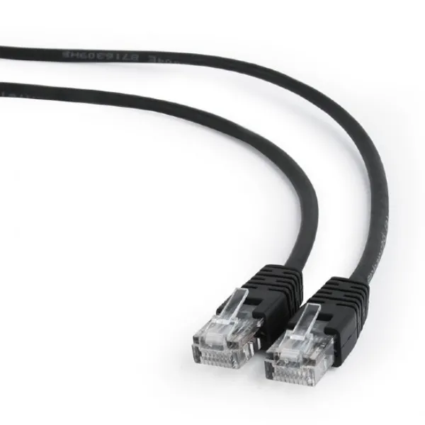 Patch cord Cablexpert PP12-5M/BK, CAT5e UTP, 5m, Negru