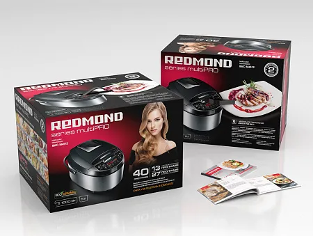 Мультиварка Redmond RMC-M4512, Черный/ Нержавеющая Сталь
