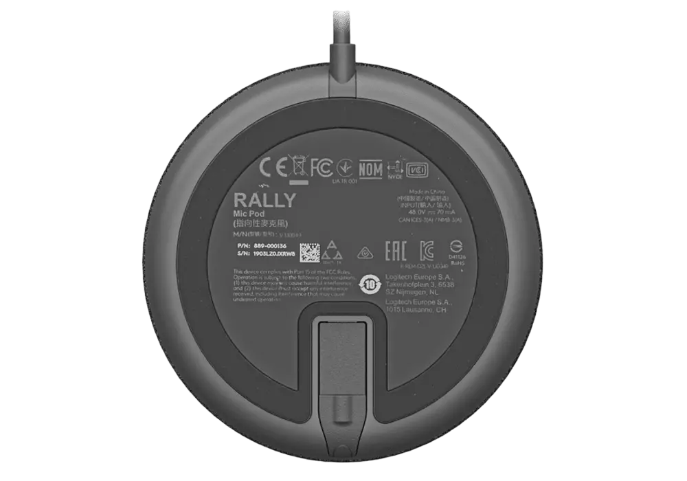 Logitech Rally Mic Pod, Black