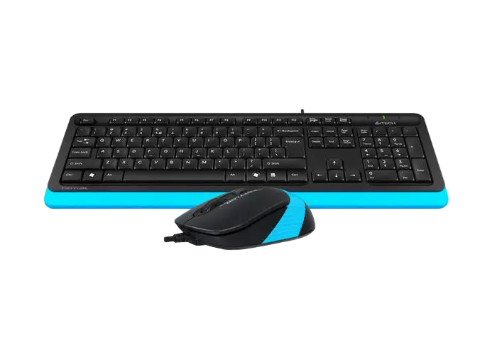 Клавиатура и мышь A4Tech F1010, Проводное, Черный/Синий