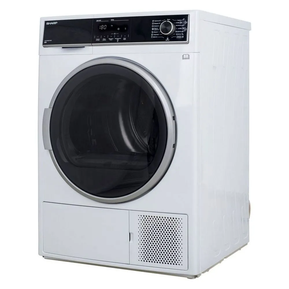 Uscător de rufe Sharp KDHHH8S7GW2EE, 8kg, Alb