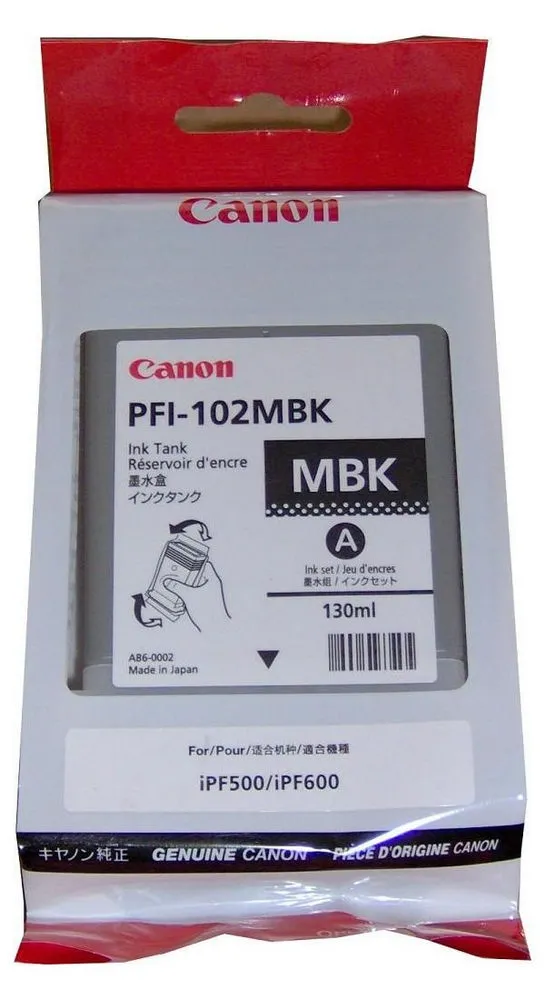 Cartuș de cerneală Canon PFI-102, 130ml, Negru mat