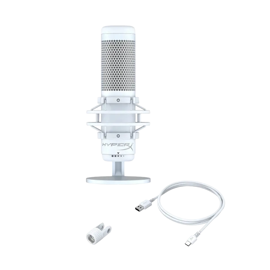 Игровой Микрофон HyperX QuadCast S, Проводной аналоговый, Белый