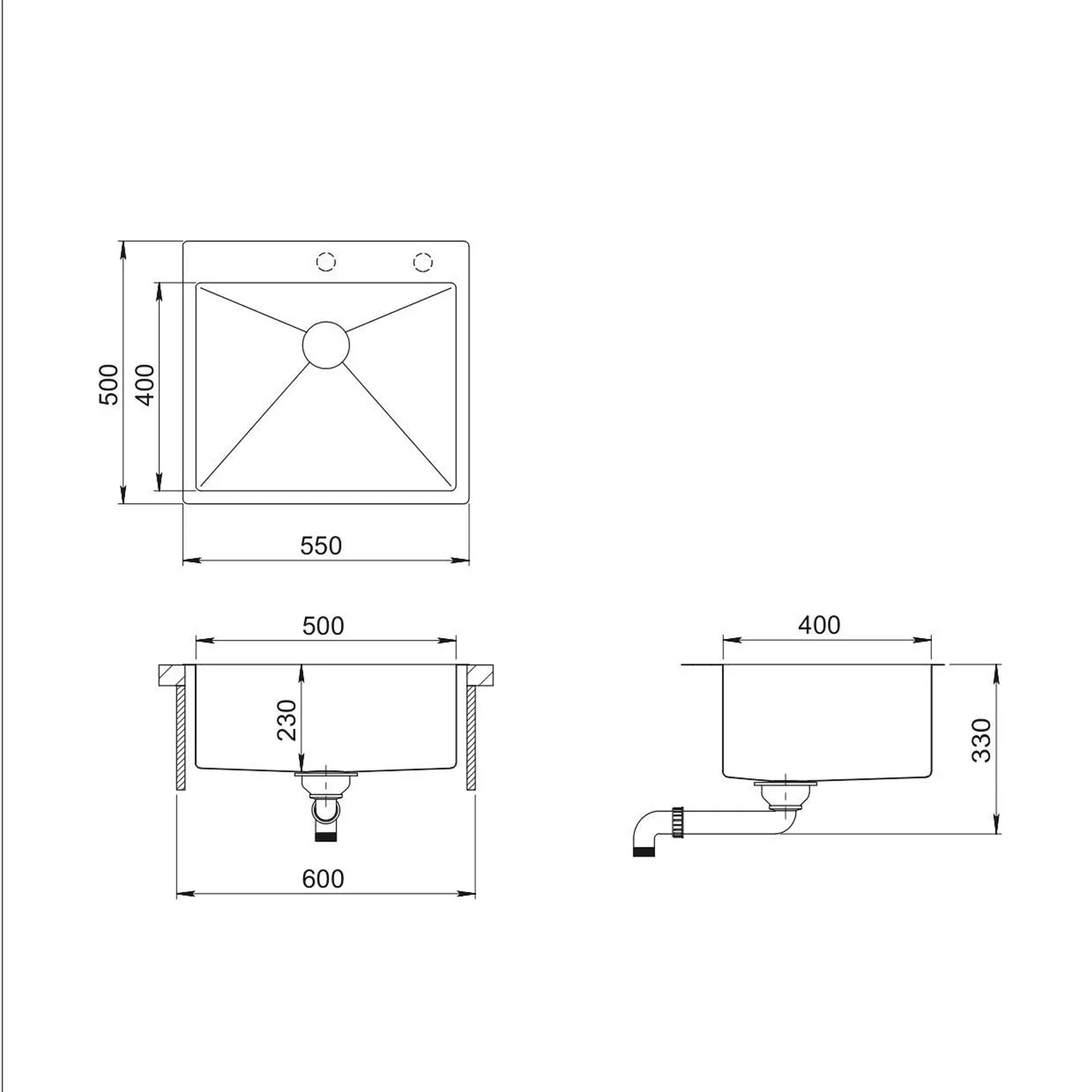 Chiuveta handmade SanDonna HD5550 (Copper)