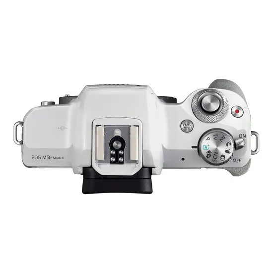 Aparat Foto Mirrorless Canon EOS M50 Mark II, White + EF-M 15-45 IS, Alb