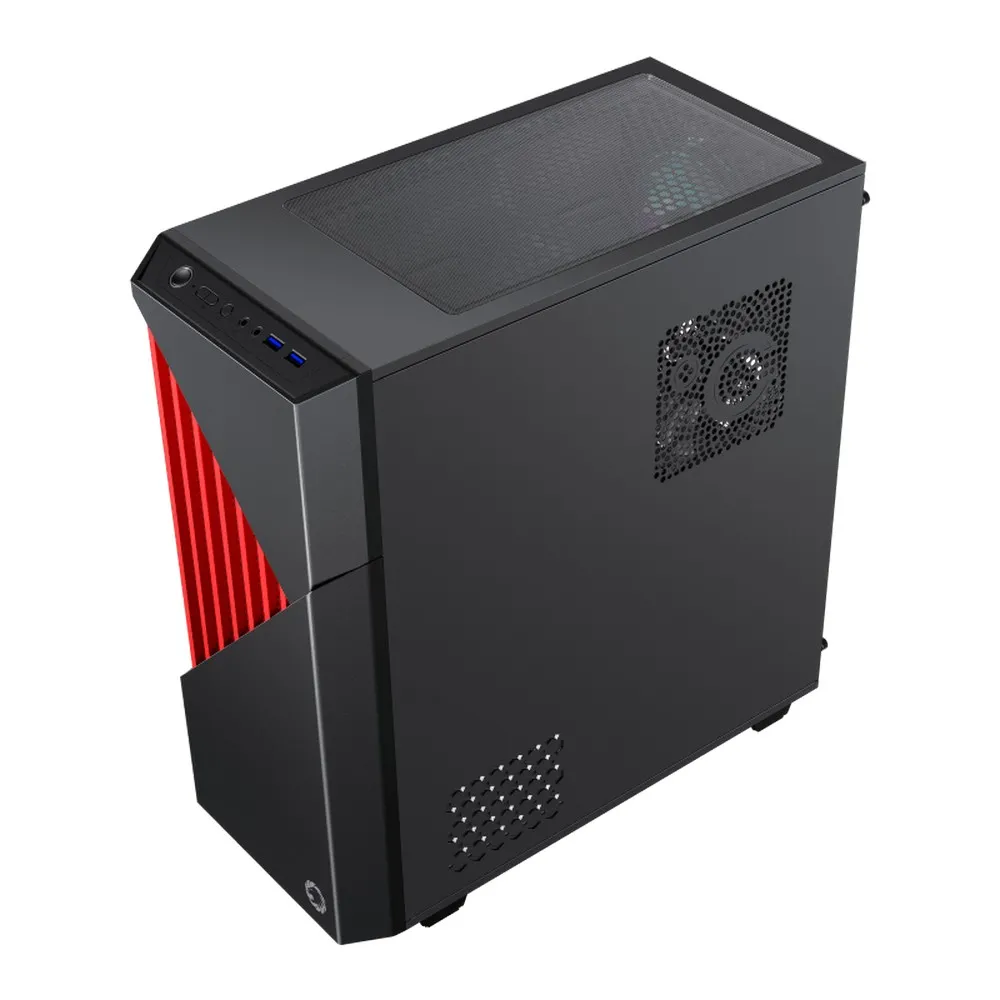 Carcasă PC Gamemax Contac COC, Midi-Tower, ATX, Negru/Rosu