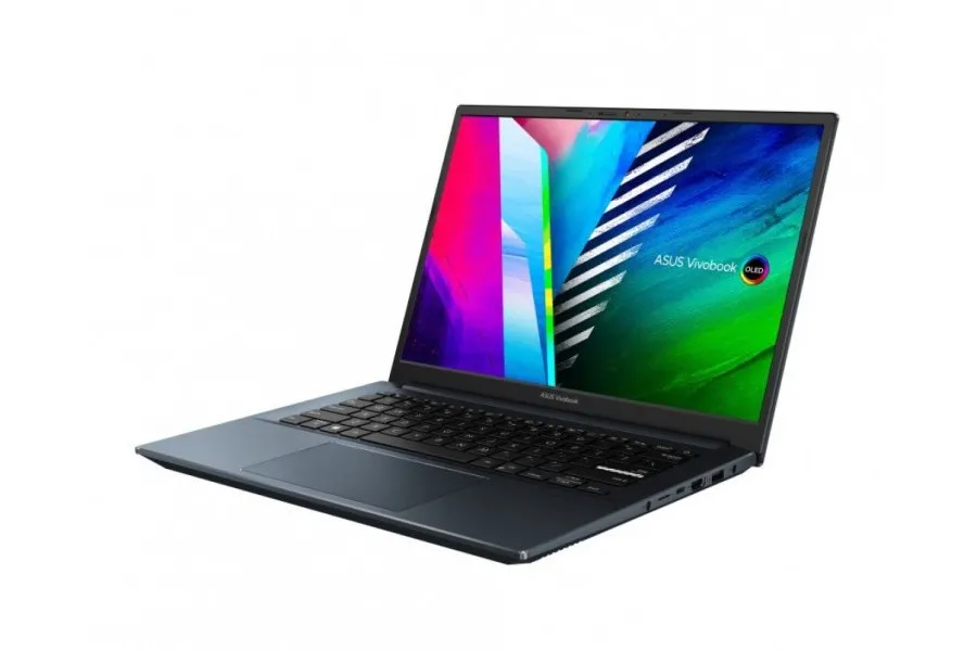Laptop 14" ASUS Vivobook Pro 14 OLED M3401QA, Quiet Blue, AMD Ryzen 5 5600H, 8GB/256GB, Fără SO