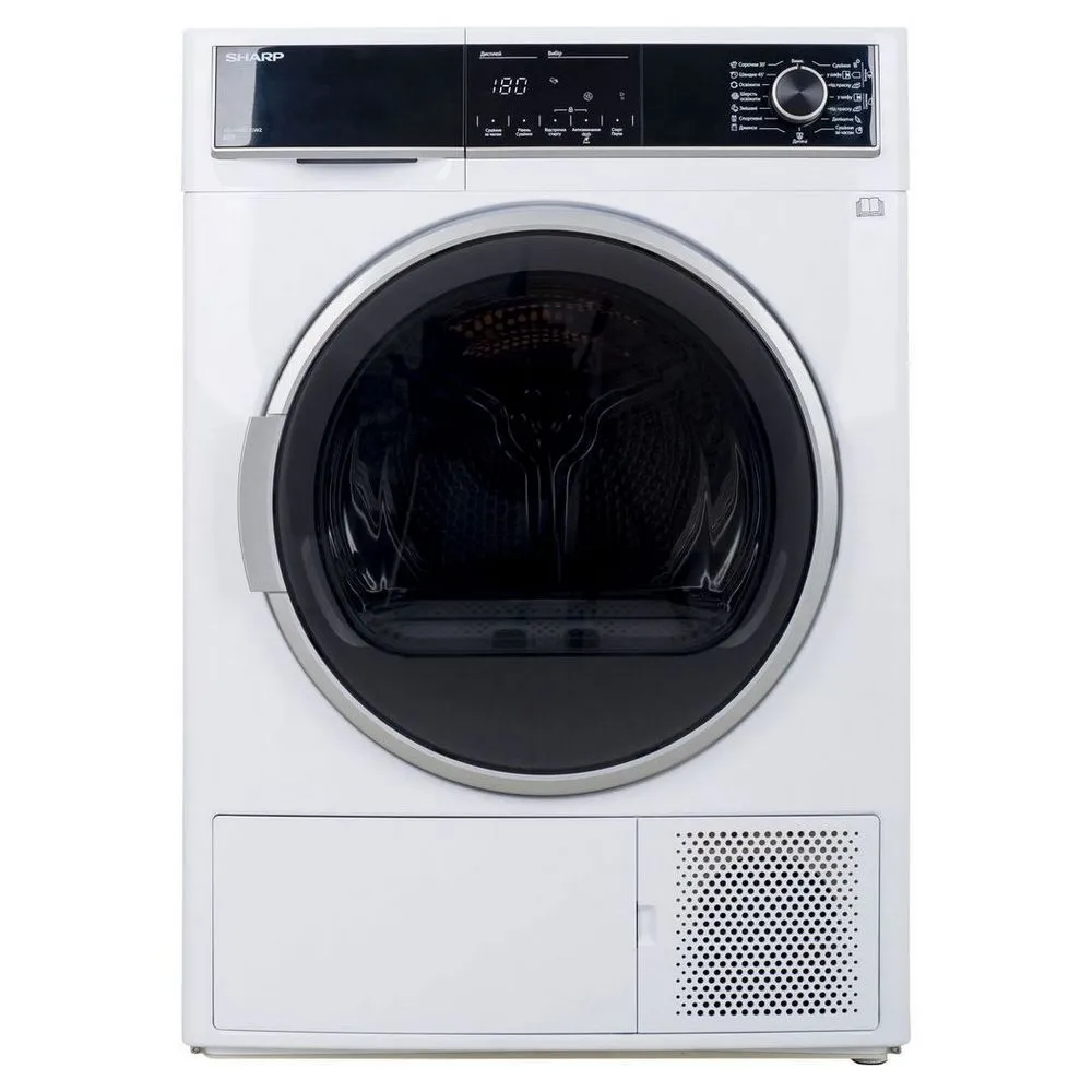 Uscător de rufe Sharp KDHHH8S7GW2EE, 8kg, Alb