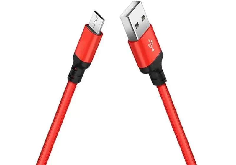 Cablu încărcare și sincronizare XO NB143, USB Type-A/micro-USB, 1 m, Roșu