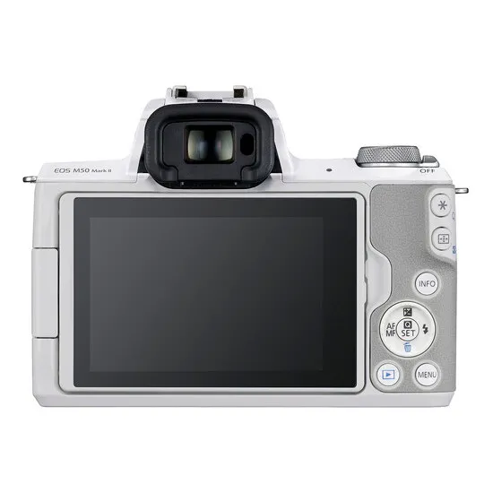 Aparat Foto Mirrorless Canon EOS M50 Mark II, White + EF-M 15-45 IS, Alb