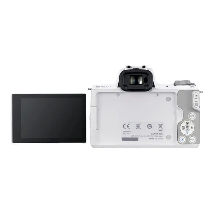 Aparat Foto Mirrorless Canon EOS M50 Mark II, White + EF-M 15-45 IS, Alb