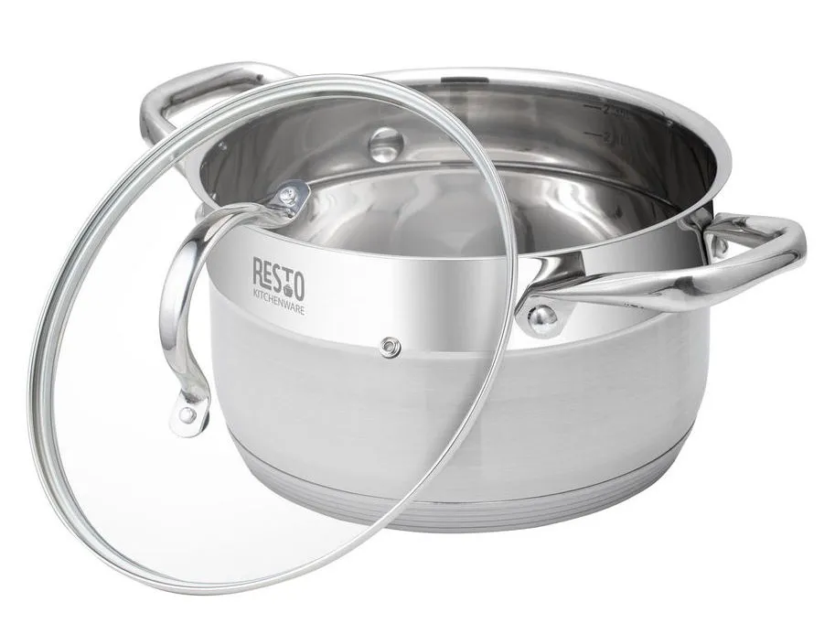 Кастрюля RESTO 92103, 2,7л, Нержавеющая сталь