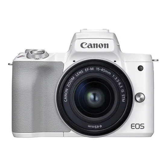 Aparat Foto Mirrorless Canon EOS M50 Mark II, White + EF-M 15-45 IS, Alb
