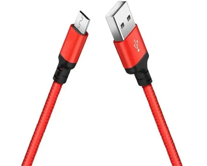 Cablu încărcare și sincronizare XO NB143, USB Type-A/micro-USB, 1 m, Roșu