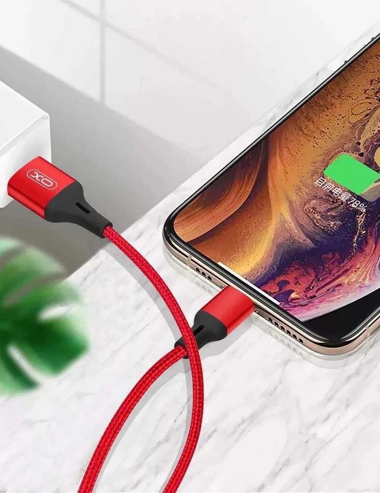 Cablu încărcare și sincronizare XO NB143, USB Type-A/micro-USB, 1 m, Roșu