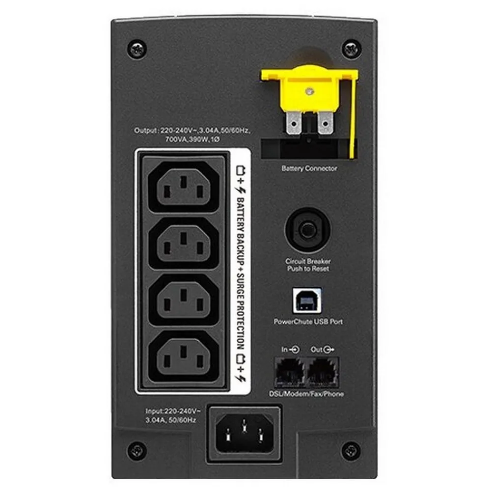 APC Back-UPS BX700UI 700VA/390W, 230V, AVR, USB, RJ-11, 4*IEC Sockets
