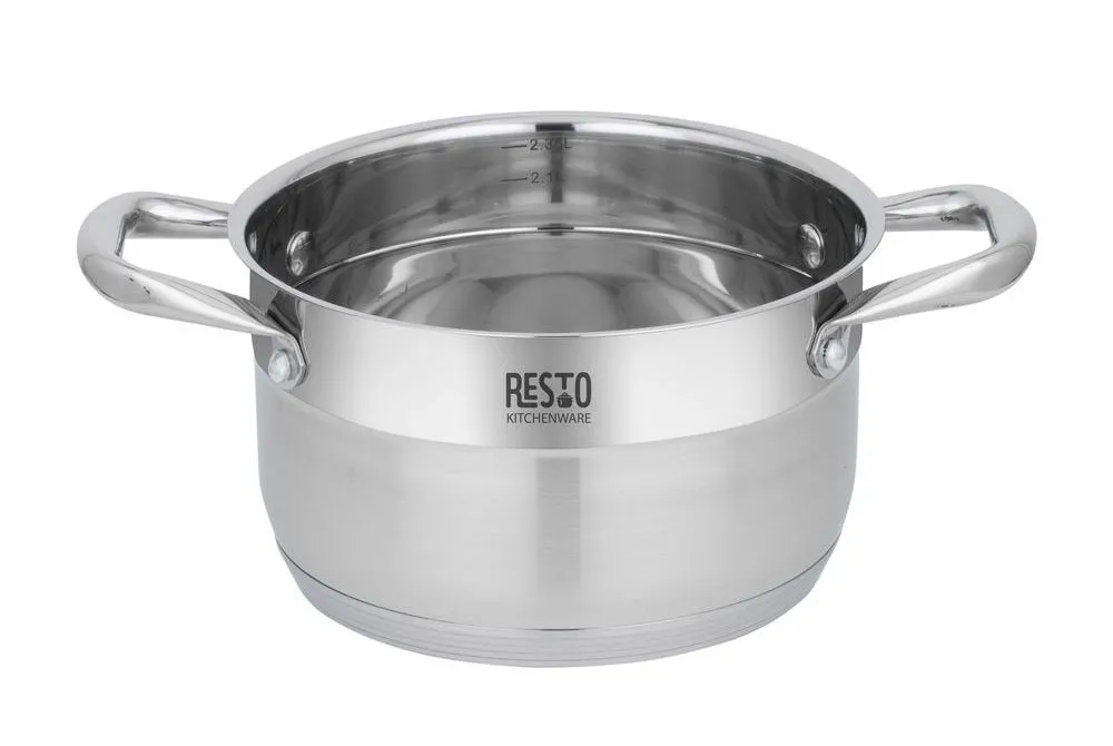 Кастрюля RESTO 92103, 2,7л, Нержавеющая сталь